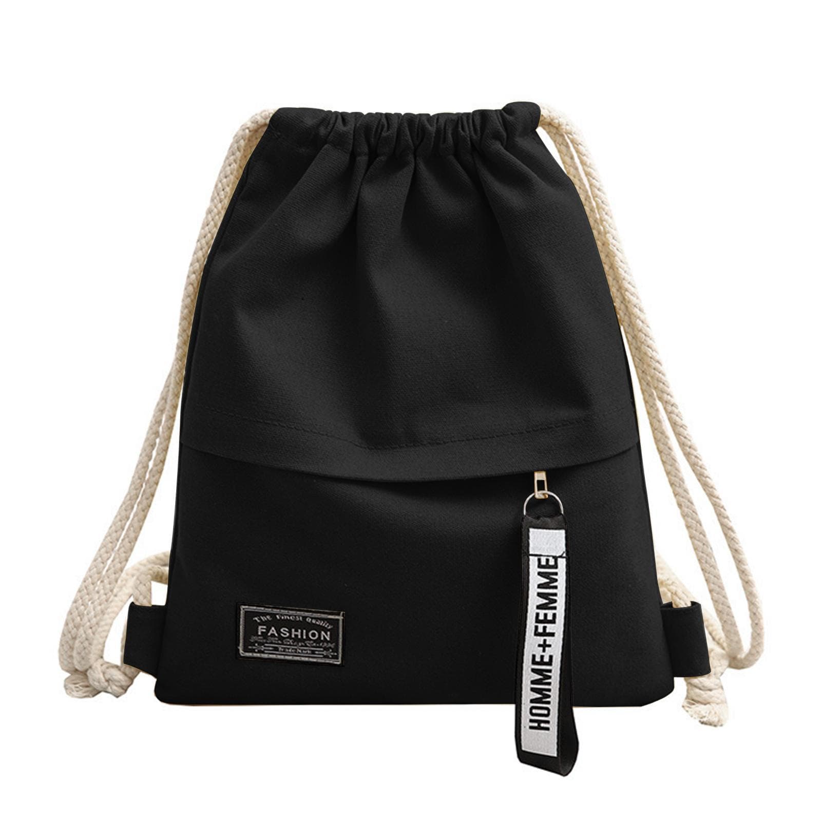 Sports Drawstring Bag | Portable Backpack for Men | Drawstring Backpack Sports Gym Bag for Women Me black