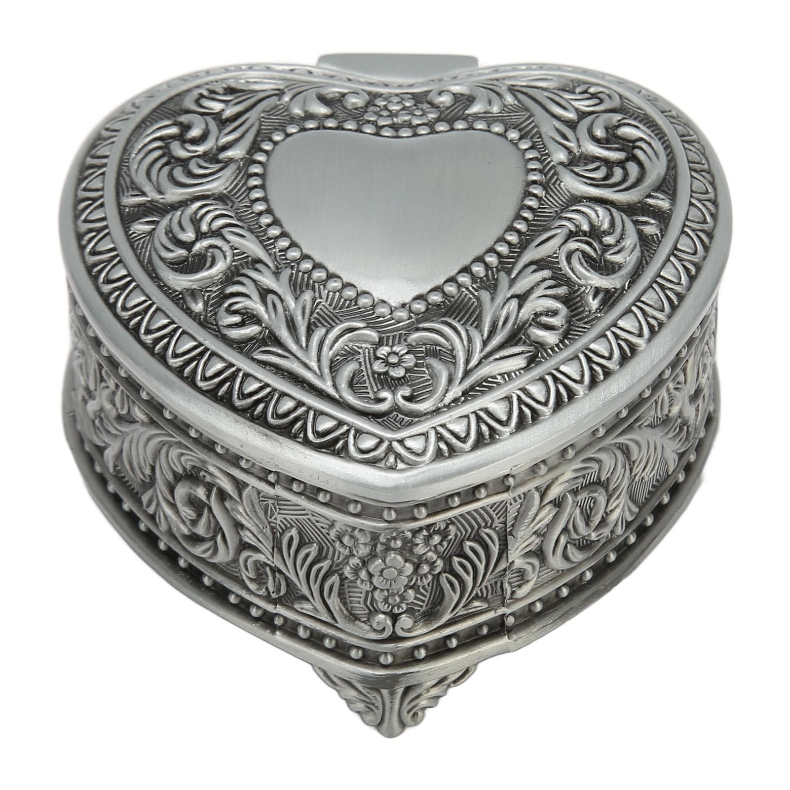 Heart Shape Jewelry Box Zinc Alloy Heart Shape Trinket Box Vintage Trinket Organizer for Rings