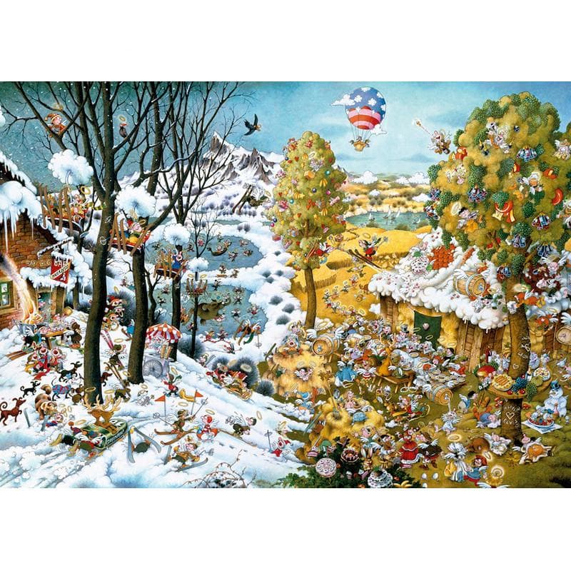 5D DIY Diamond Painting Cartoon Snowball Fight Embroidery Mosaic Cross Stitch Rhinestone Decor 20X30CM