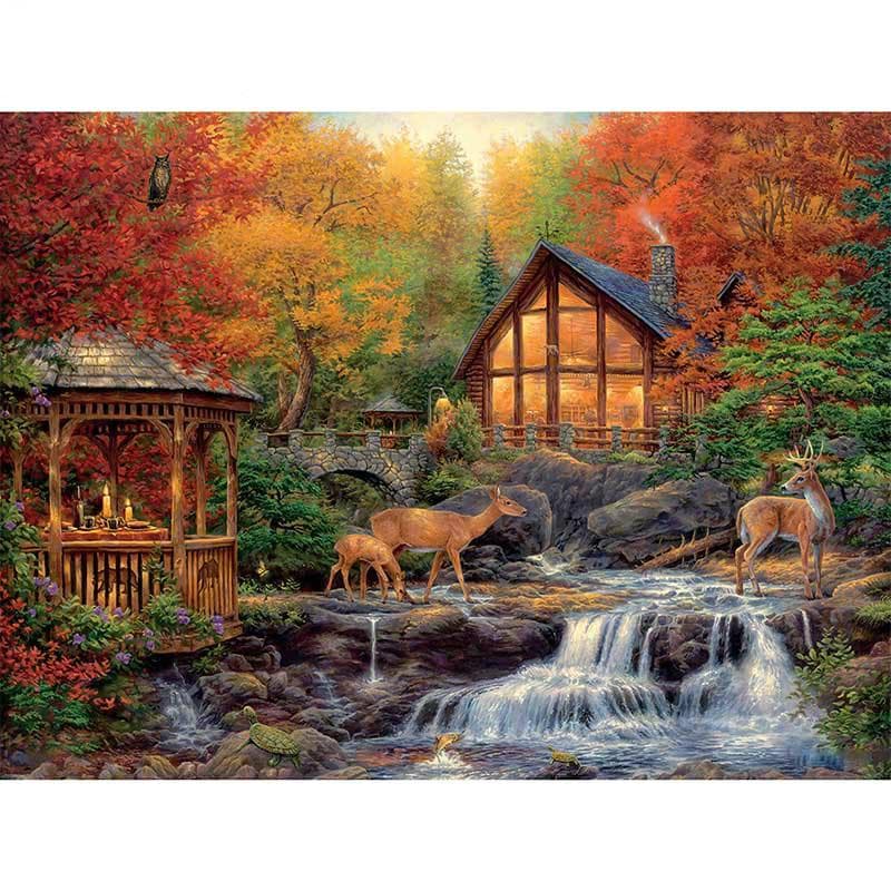 DIY Diamond Painting Animals In Forest Diamond Embroidery Cross Stitch Rhinestone Mosaic Painting 20X30CM