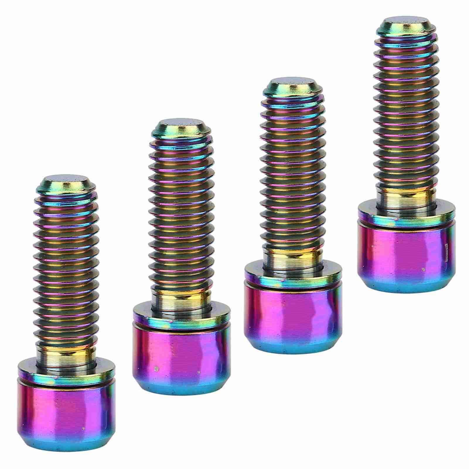 4Pcs M6x18mm Bike Disc Brake Clamp Bolt Fixed Screw with Gasket (Gold)