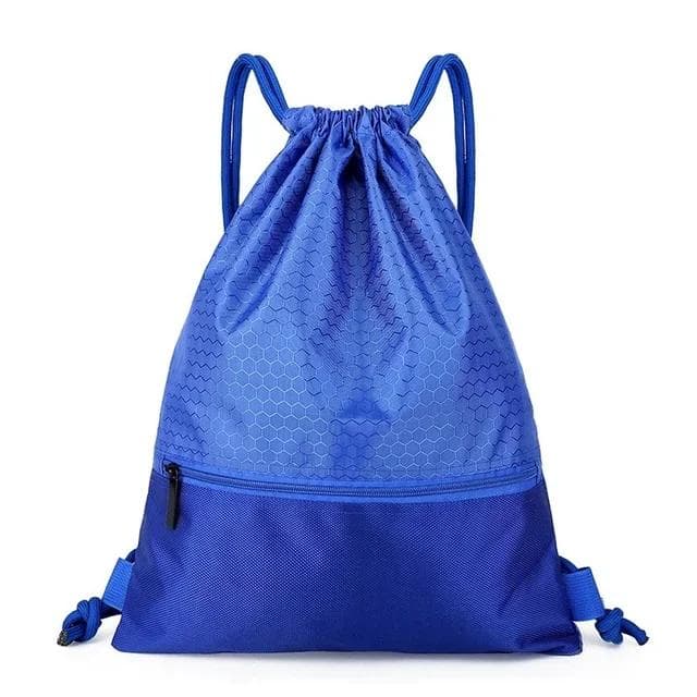 Outdoor Sport Storage Bag Thick Rope Basketball Soccer Ball Gym Large Capacity Waterproof Zipper Backpack Fitness Men Bag blue