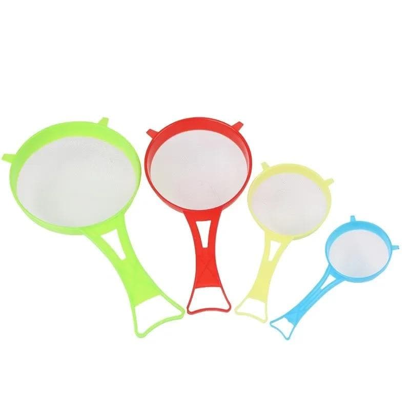 4Pcs/Set Multi Color Flour Sieve Plastic Kitchen Strainer Sieve Multi Purpose Colander Set Four Sizes DIY Kitchen Tools 4pcs
