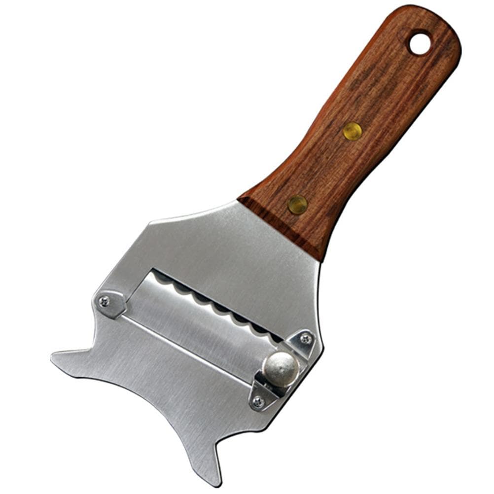 Truffle Grater Multifunctional Stainless Steel Truffle Grater Butter Shaver with Wooden Handle L(for 6.5-9kg) silver