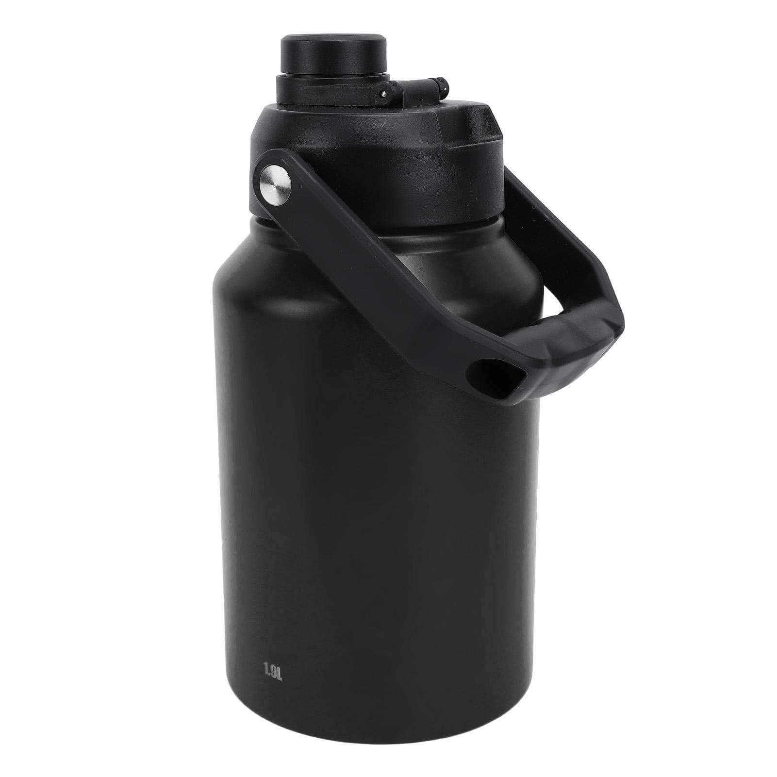 1.9L Insulated Water Bottle Large Capacity 304 Stainless Steel Double Layer Insulated Bottle L black