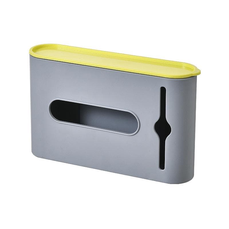 Trash Bags Storage Box Wall Mounted Plastic Garbage Bag Dispenser Waste Bag Holder Removable Organizer For Bathroom Kitchen gray