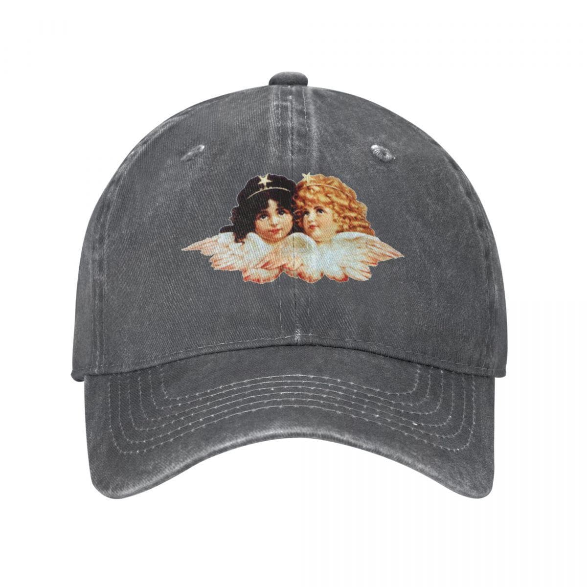Fiorucci Cherubs Unisex Women Baseball Cap Distressed Washed Hats Cap Classic Outdoor Workouts Snapback Cap One Size