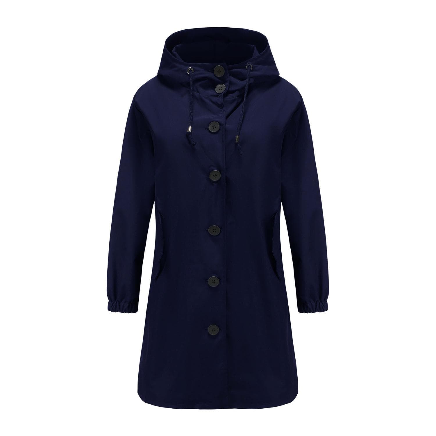 Autumn and Winter New Anti-splashing Hooded Trench Coat Women's Casual Long Coat XXXL