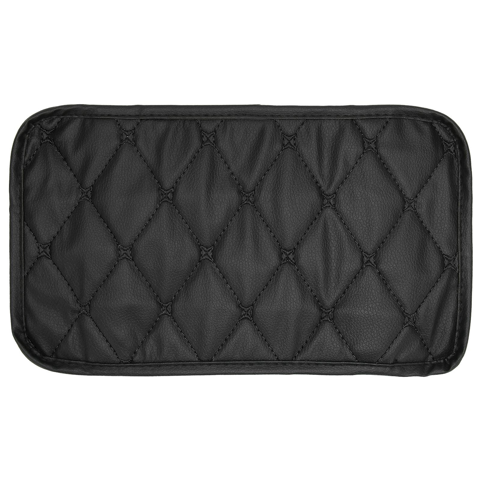 Armrest Box Mat Waterproof Dustproof PU Leather Mat Storage Box Cover Pad for Car UseBlack Line On