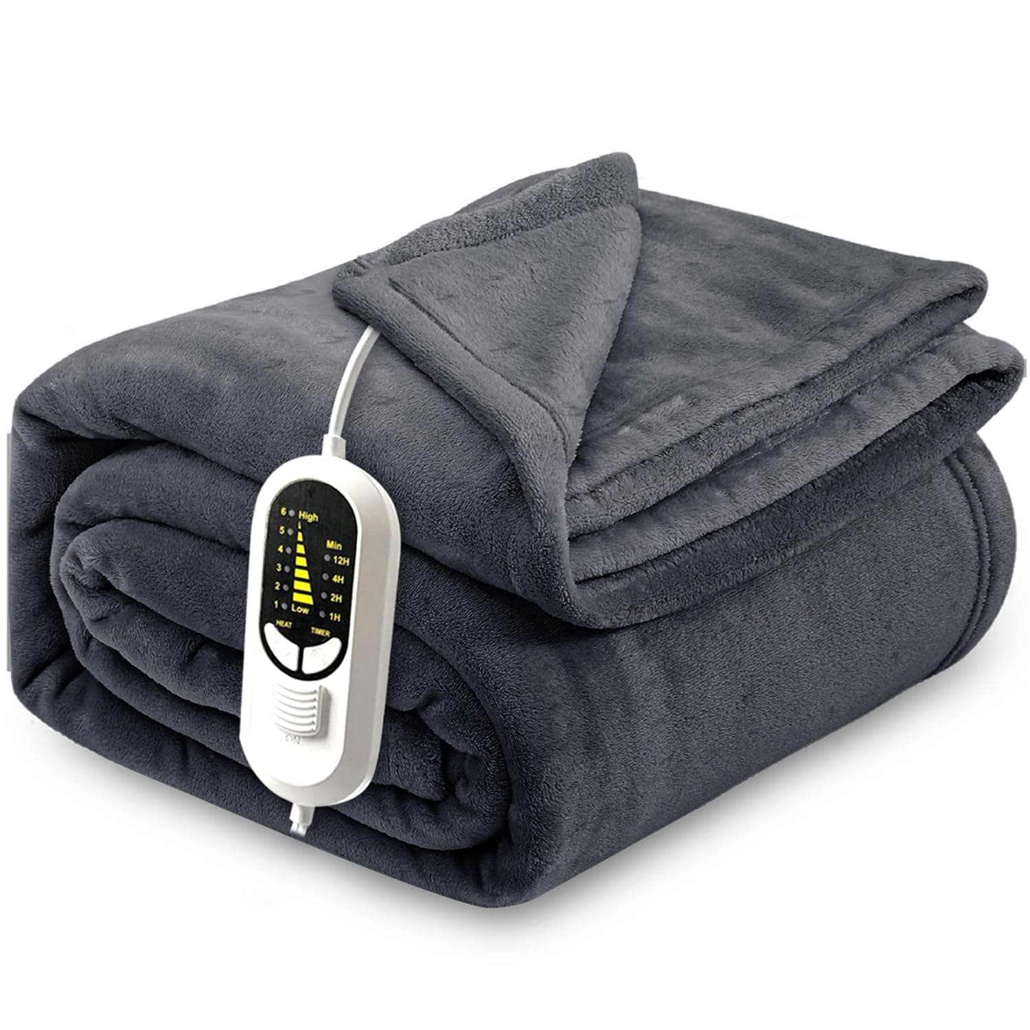 Electric Blanket, Throw Blanket, 190x130cm, Double-Sided Flannel, Anti-Mite, Washable, Energy-Saving, Fluffy, Cold Relief, Heating Appliance, Overheat