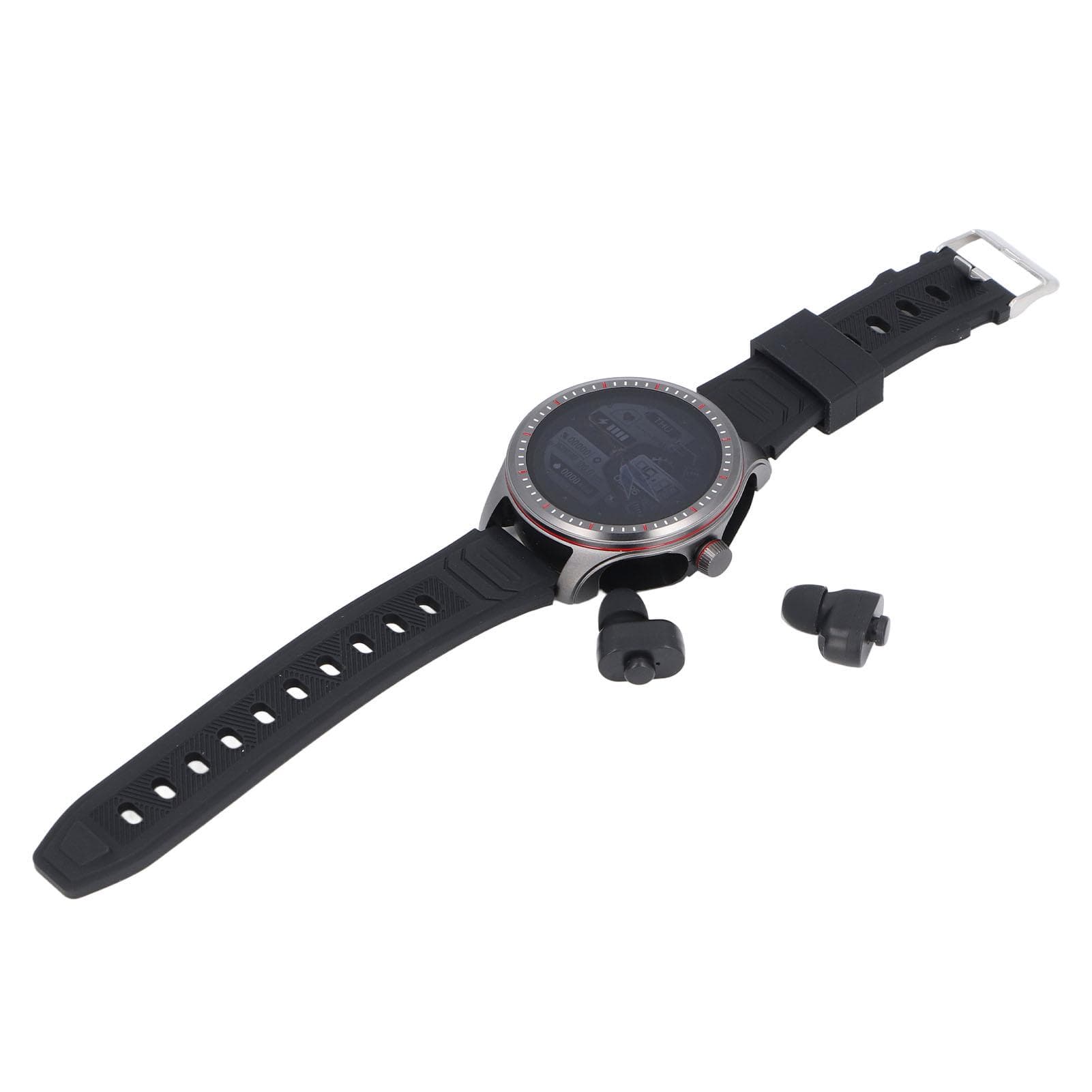 2 in 1 Smartwatch with Bluetooth Earbuds 1.53 Inch Touch Screen Music Playback Answer Make Call