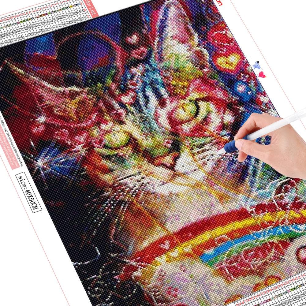Diamond Painting Cat Diamond Embroidery Animal Diamond Mosaic Full Layout Rhinestones 20X30CM