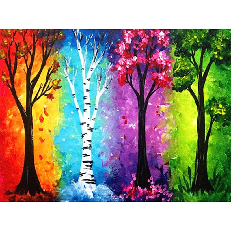 Diamond Painting Season Tree Diamond Painting Landscape Diamond Mosaic Drill Diamond 20X30CM