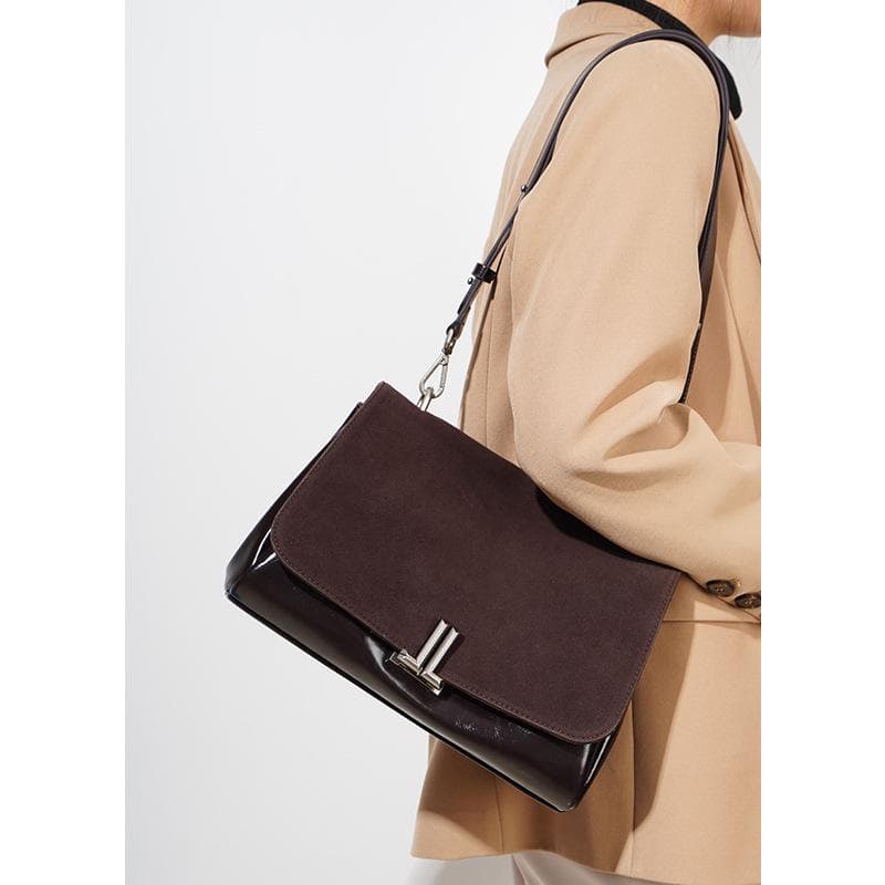 Retro Contrast Color Shoulder Bag for Women Commuting Versatile Large Capacity Crossbody Bag for Armpits for Women