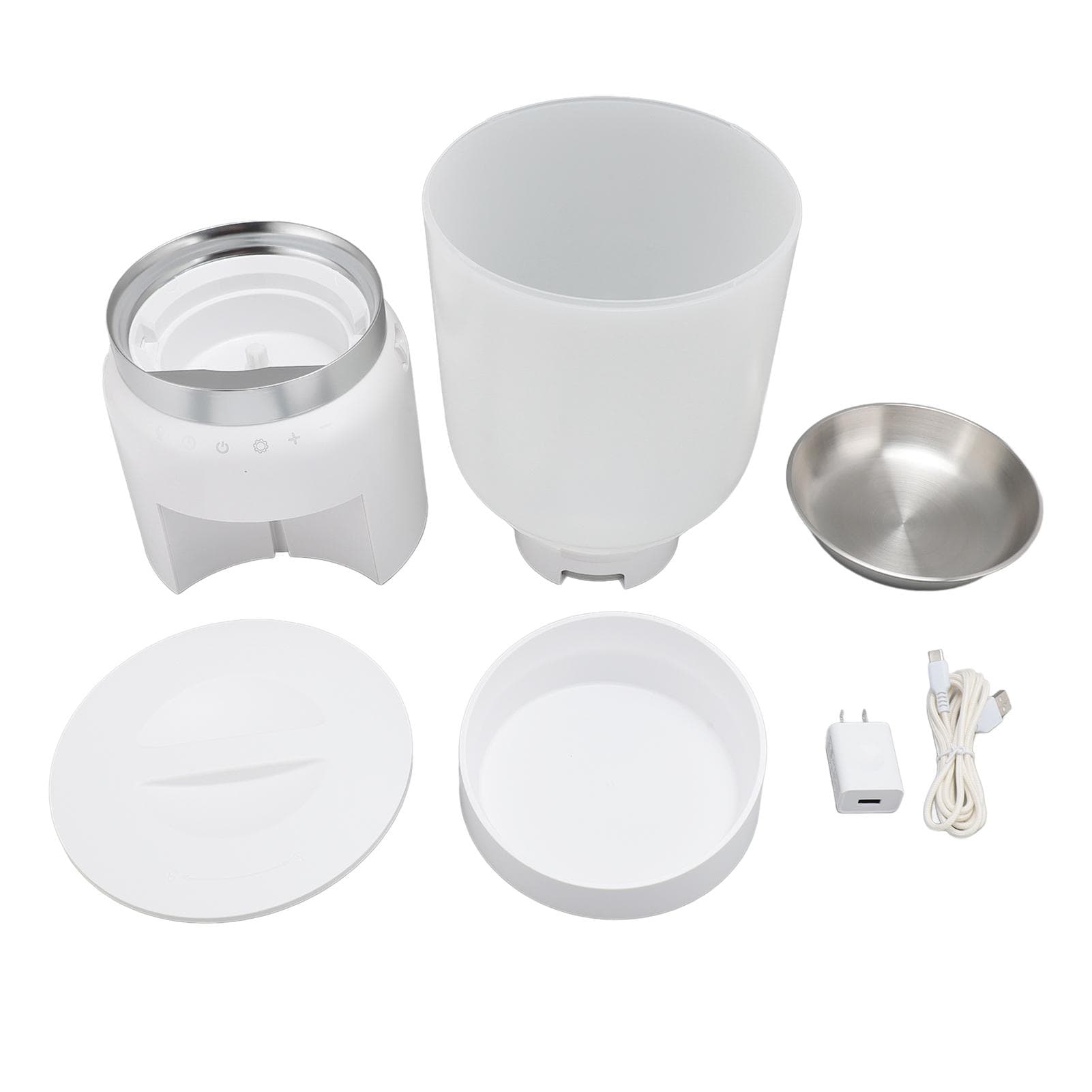 4.2L Automatic Cat Feeder Large Capacity Transparent Cat Dog Food Dispenser Dual Power Supply Auto L white