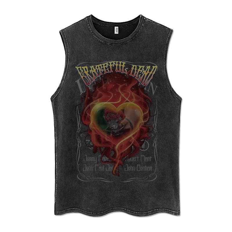 Summer Men Washed Vest Vintage T Shirt Gothic Tshirts Streetwear Punk T Shirts Unisex Sleeveless Vest Top Y2k Short Sleeve Shirt XL