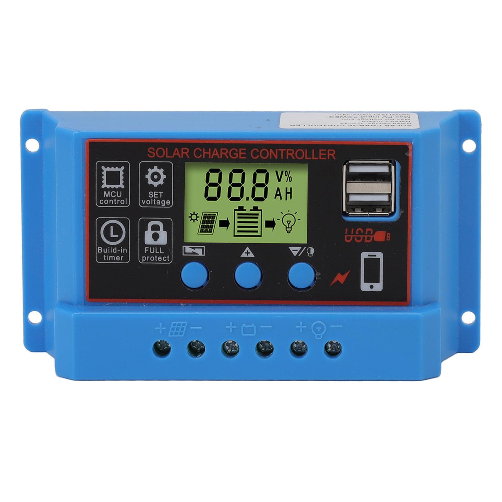 12V 24V Solar Charge Controlle LCD Display Solar Panel Controller for Billboard Warning Light 20A