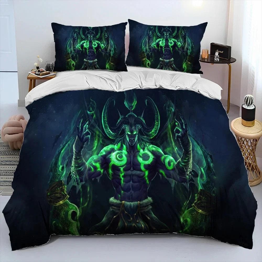 3D Print Game World Warcraft WOW Bedding Set Duvet Cover Bed Set Quilt Cover Pillowcase Comforter king Queen Size Boys Adult 70x133cm 2pcs