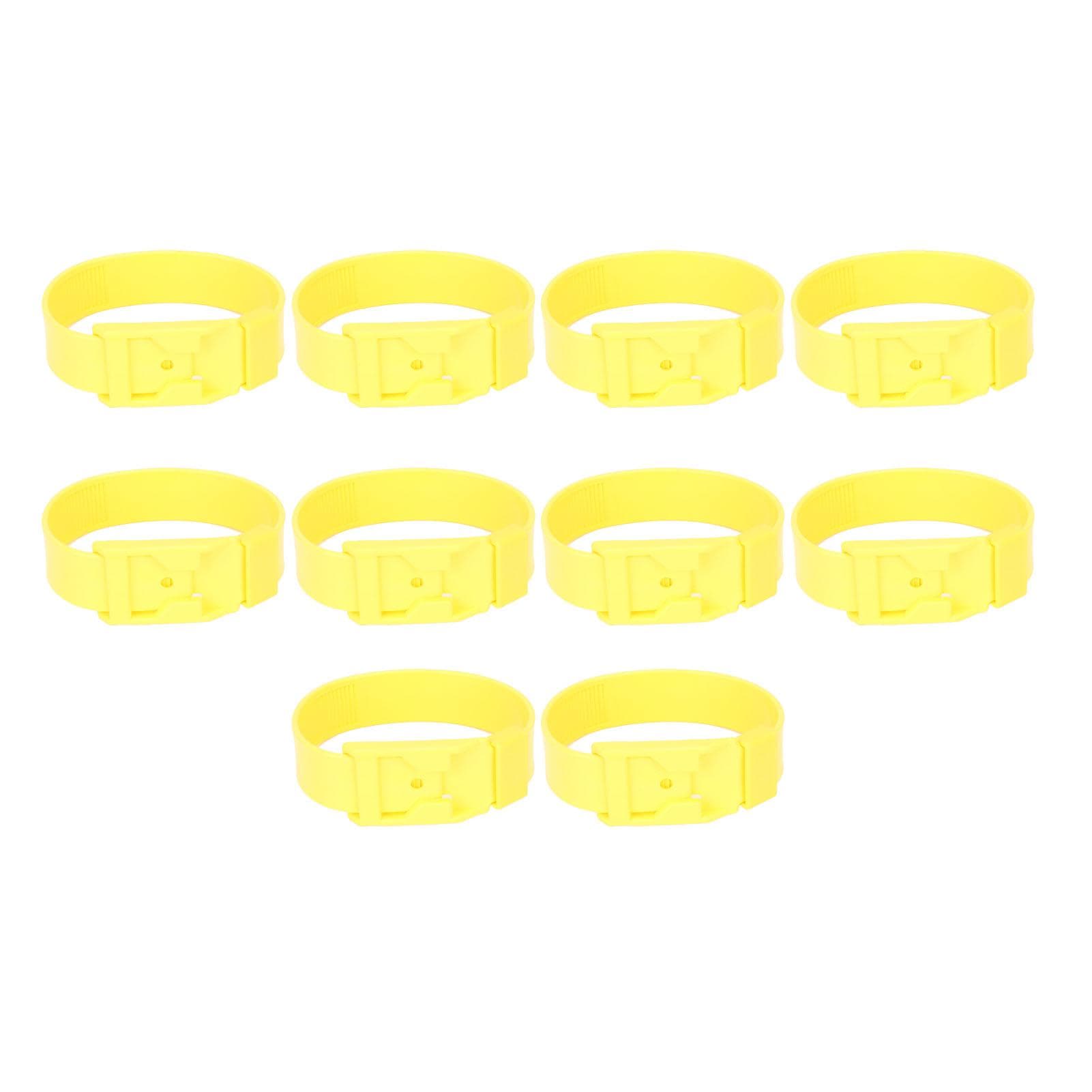 10Pcs Goat Collar Sheep Identification Bands Livestock Marking Ring Farming Equipment 36cm Blue yellow