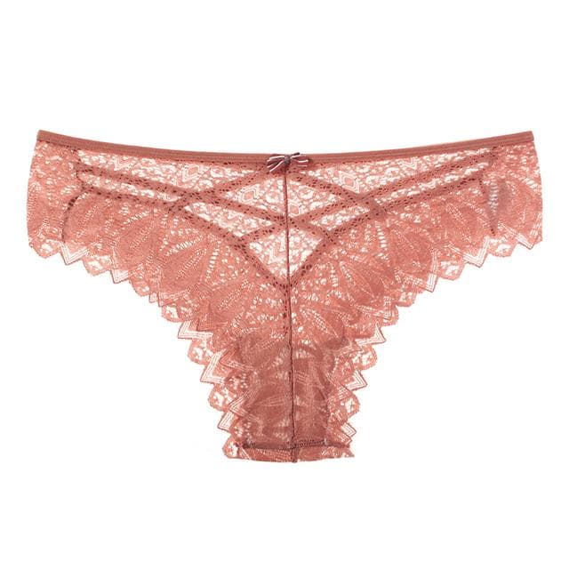 TERMEZY New Panties Women Lace Underwear Sexy Low-Waist Briefs Hollow Out G String Underpant Solid Comfortable Female Lingerie XL red