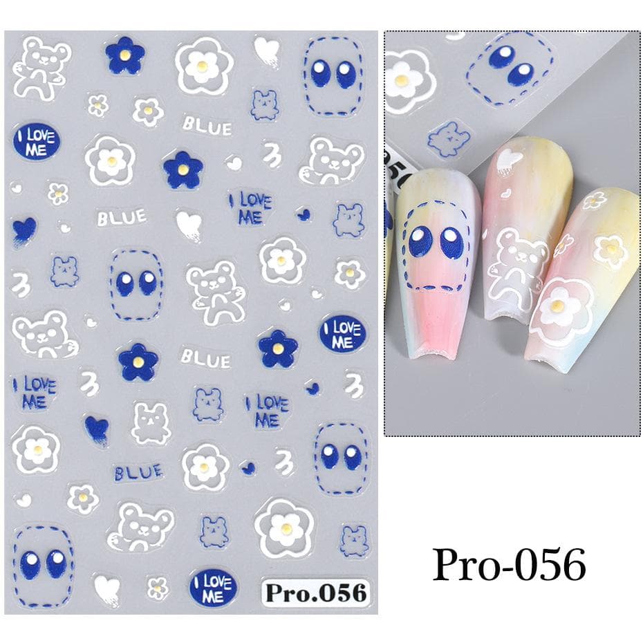 3D Halloween Nail Art Sticker Embossed Pumpkin Rose Ghost Skull Nail Decals Spider Web Designs Adhesive Sliders Sticker Manicure PRO-056