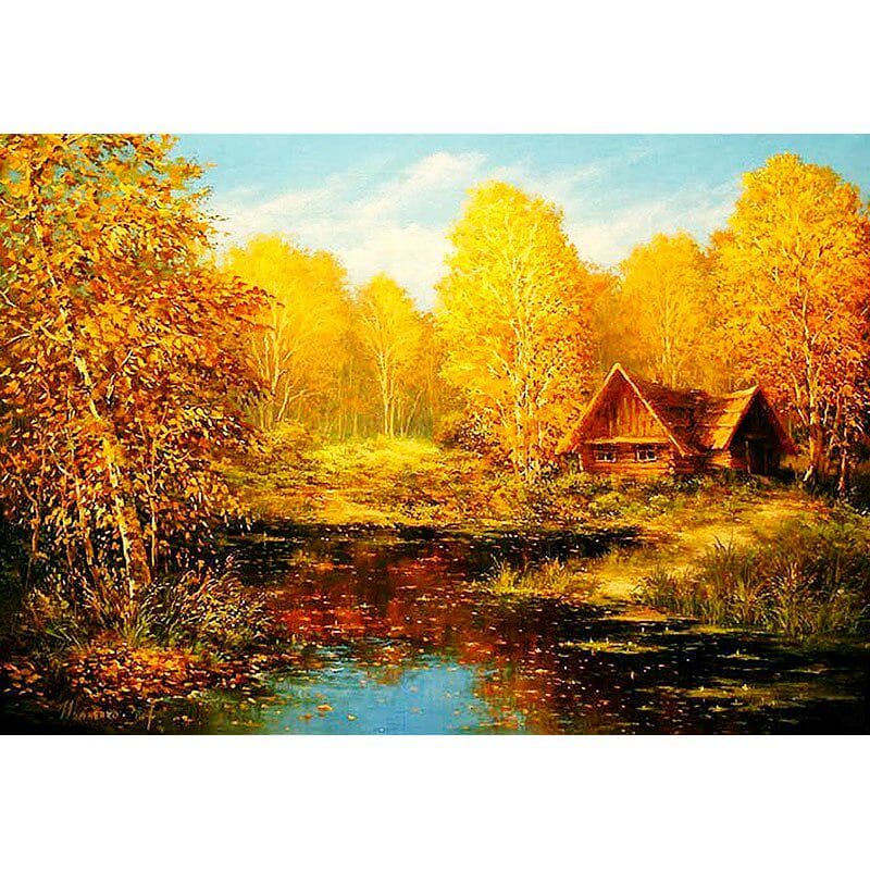 5D DIY Diamond Painting Fall Landscape Home Decoration Diamond Embroidery 20X30CM