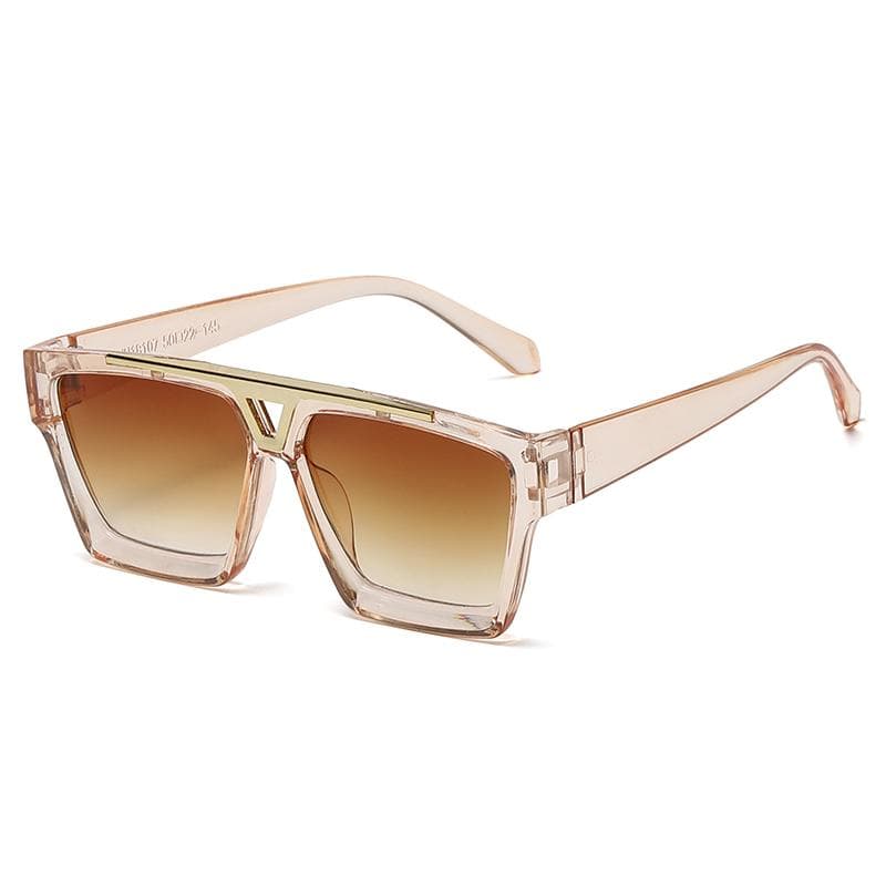 New Fashion Square Sunglasses for Women Men Metal Hollow Design Big Frame Sun Glasses UV Protection Outdoor