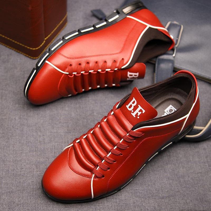Men Casual Shoes Brock Oxford Retro Leather Men Formal Shoes Spring and Autumn 2024 New Men's Shoes for Men 39 red