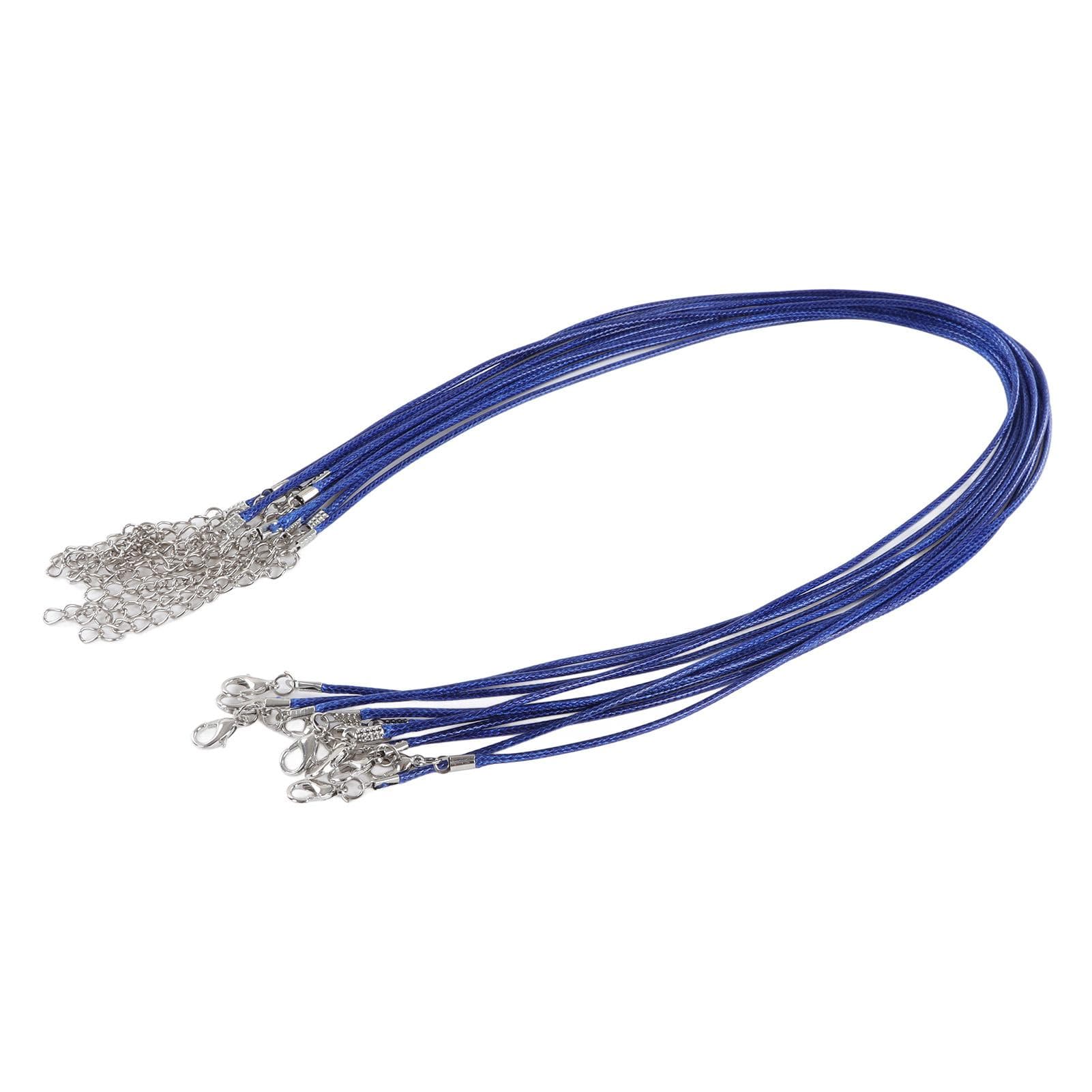 100pcs Waxed Necklace Cord Adjustable Length DIY Production Rope Necklace for Jewelry Making Dark dark blue
