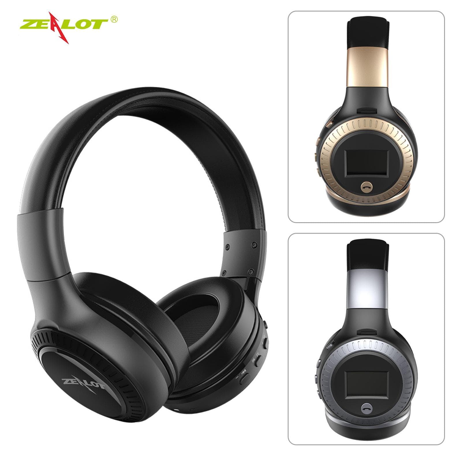 Phone Computer Headset With Microphone Wireless BT Comfortable Gaming Headset black