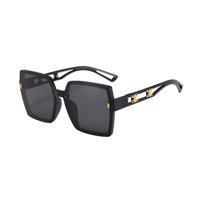 New Trendy Big Face Slim Sunglasses For Women UV Protection Large Frame 7818