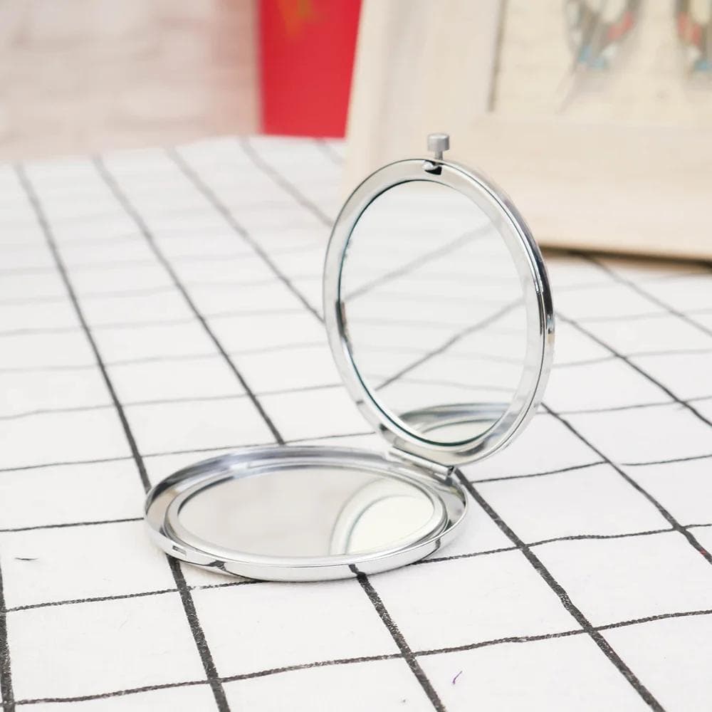 Compact Small Mini Gift Vanity Table Folding Led Lights Portable Hand Held Pocket Makeup Mirror 2X Magnifying