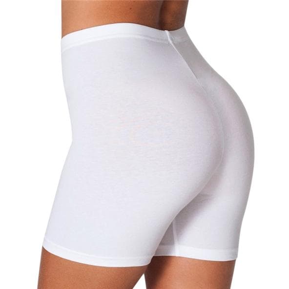 Ladies's Summer High Waisted Elastic Solid Color Seamless Safety Shorts Briefs Leggings Pants S white