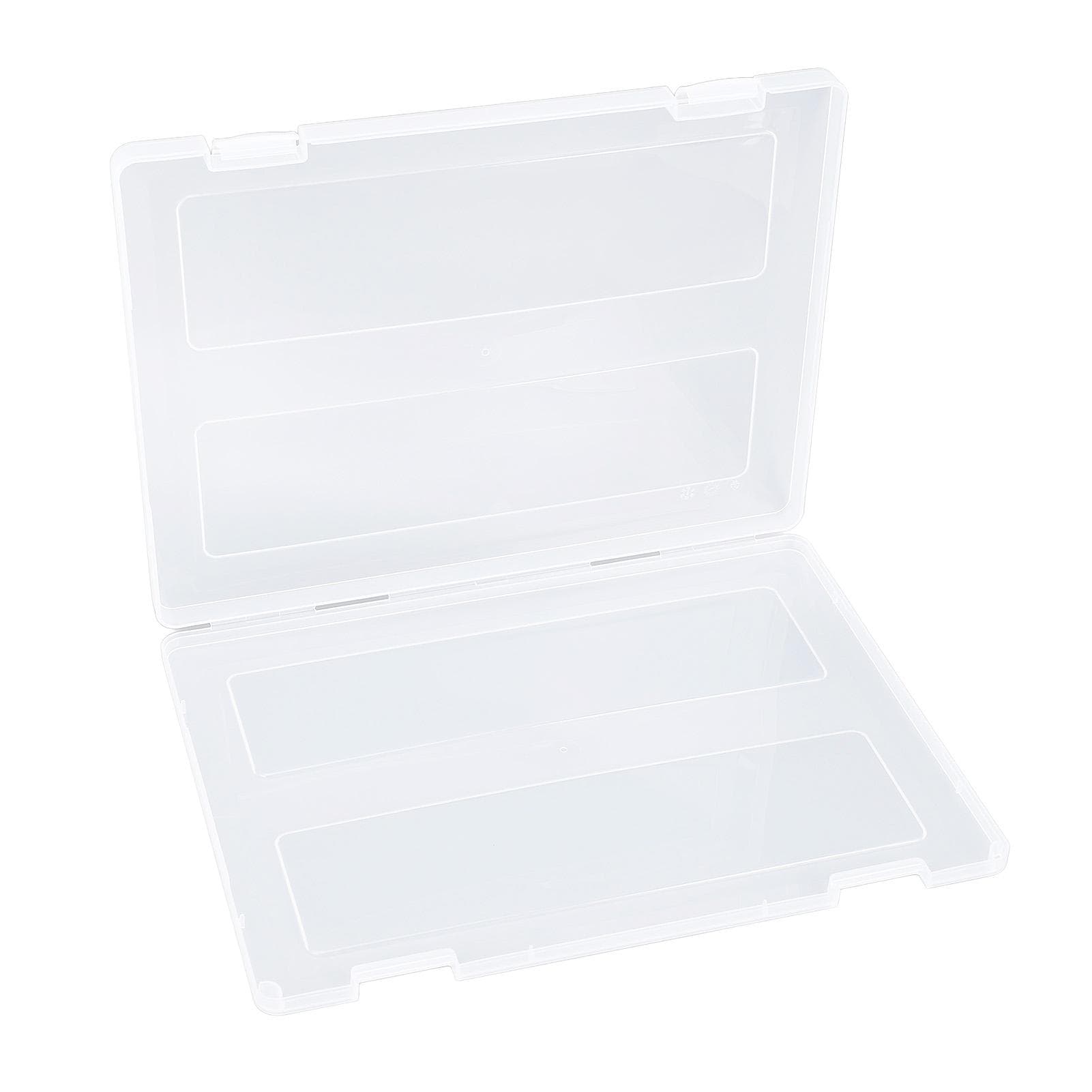 Clear Document Storage Case Transparent Plastic File Storage Box with Secure Buckle Lock A5 A5