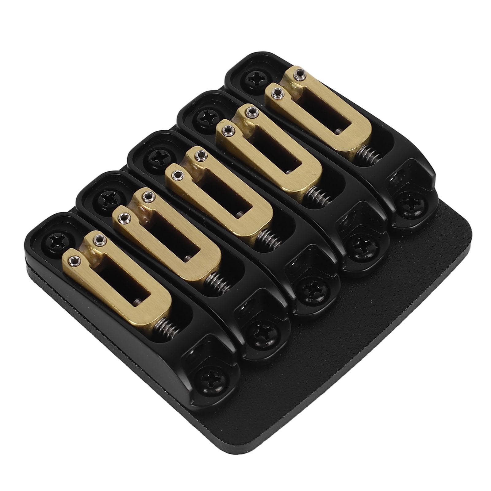 5 String Bass Bridge Black Metal High Strength Excellent Conductivity Stylish Bass Guitar Bridge