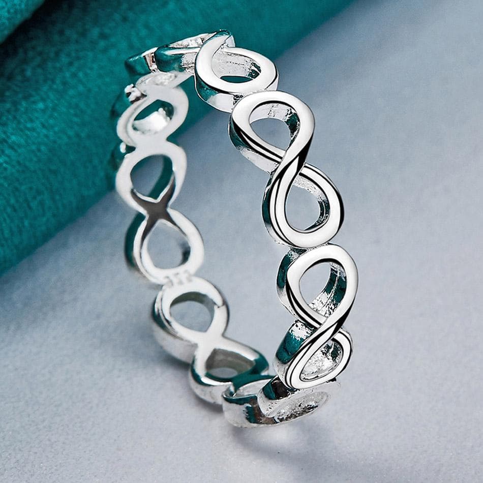 URMYLADY 925 Sterling Silver Cross Infinity 7-10 Ring For Women Wedding Charm Engagement Fashion Jewelry 9