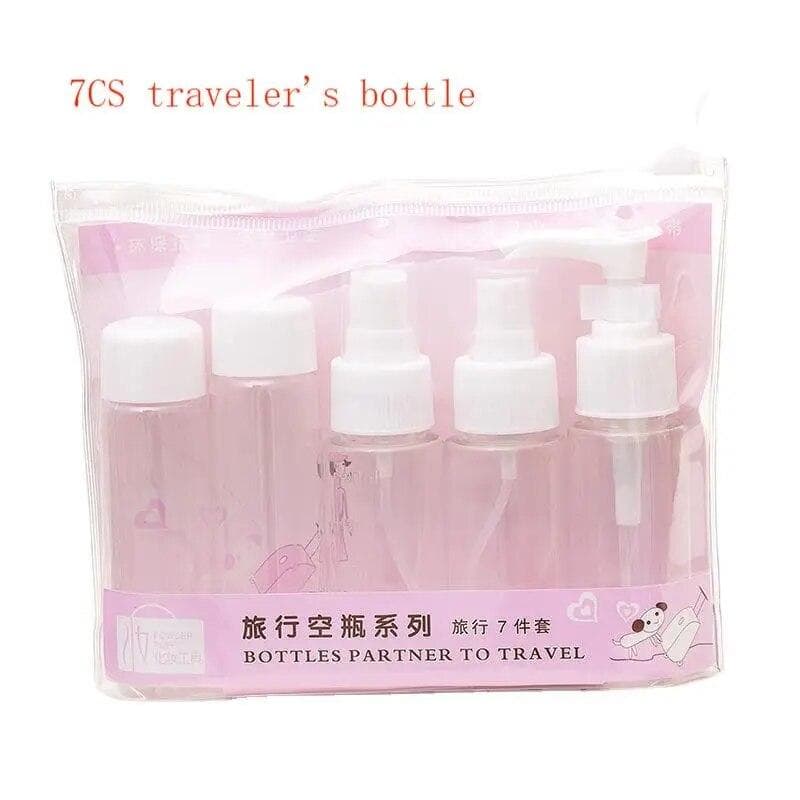7PCS Travel Bottles Travel Multifunctional Dispenser Storage Toiletries Set Pressing Sample Spray Bottle Spray Bottle