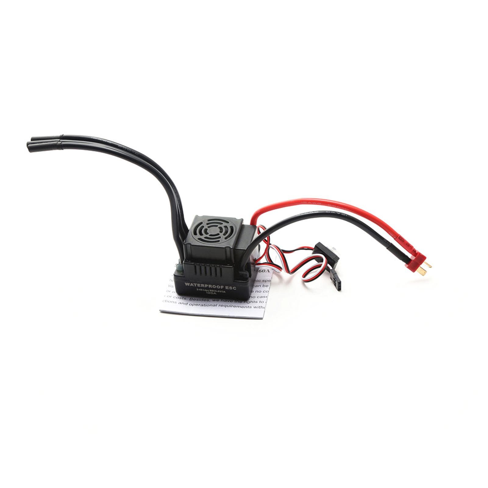 120A Brushless ESC Electronic Speed Controller XT60 Plug 5.8V 3A BEC for 1/8 RC Car T plug black