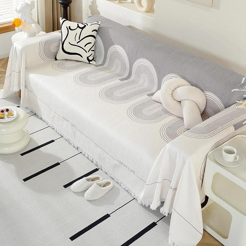 Chenille Sofa Towel Abstract Geometric Anti Cat Scratch Furniture Protector Couch Towel Full Wrap Cloth Towel Blanket Home Decor 90x180cm 1pcs