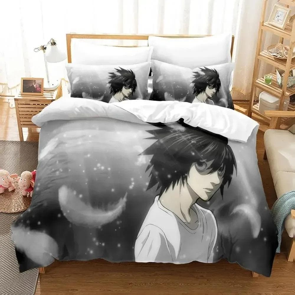 New Death Note Bedding Set Single Twin Full Queen King Size Bed Set Adult Kid Bedroom Duvet cover Sets 3D Anime Bed Sheet Set 70x133cm 2pcs