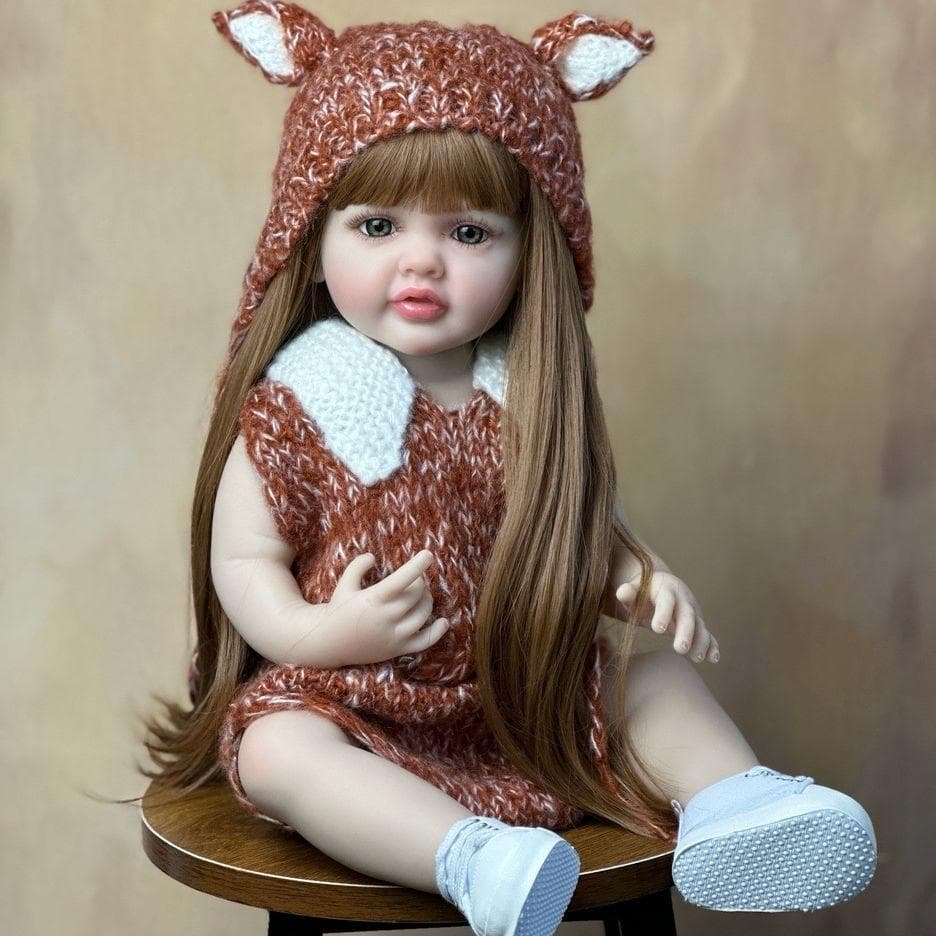 BZDOLL Realistic Reborn Baby 55 CM 22 Inch Girl Doll Full Soft Silicone Body Princess Toddler Bebe Birthday Gift same as picture