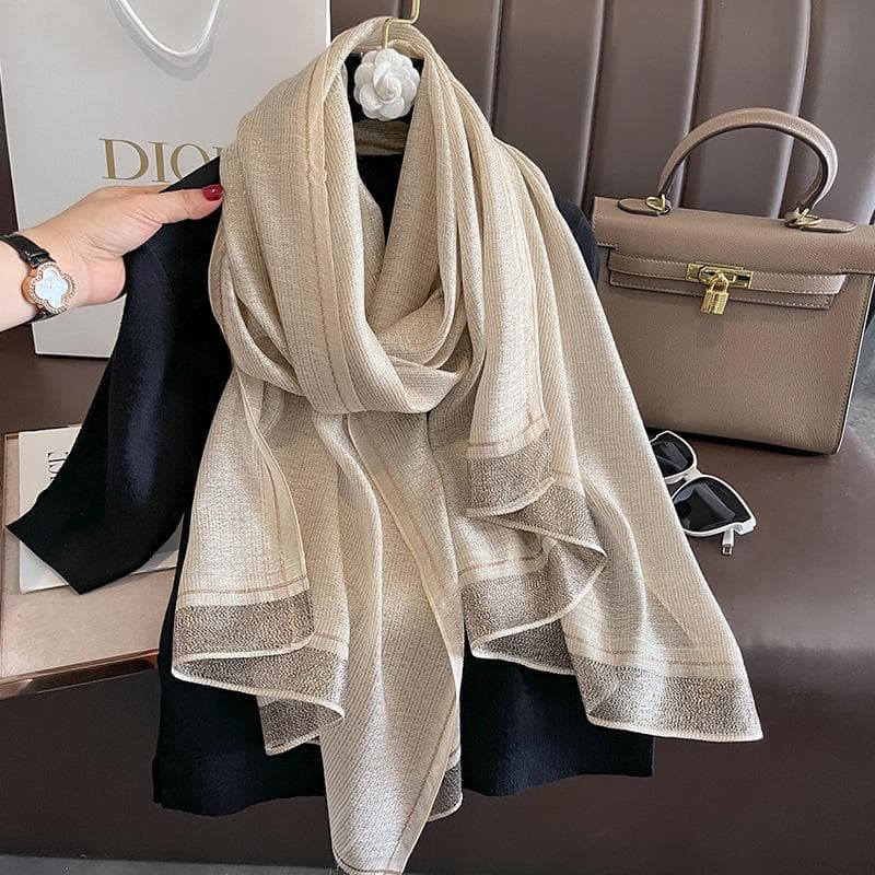New Women Scarf Winter Warm Solid Silk Wool Shawls Lady Wraps Floral Pashmina Luxury Embroidery Warn Scarves 75x190cm