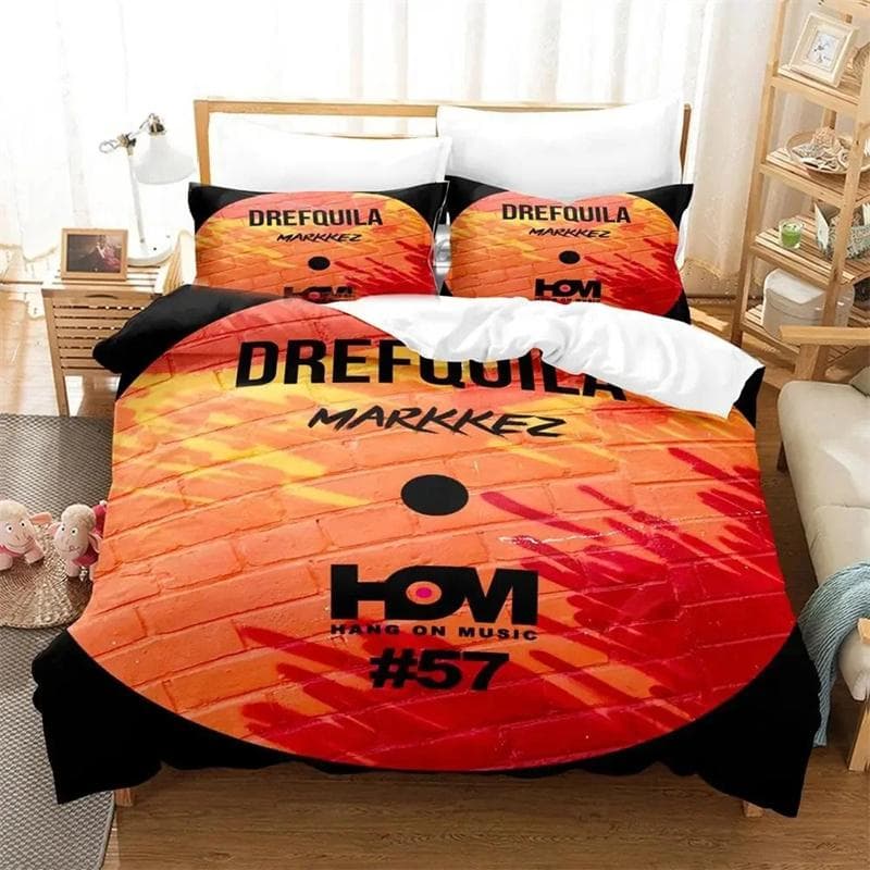DJ Hip Hop Lit Killah Bedding Set,Duvet Cover Comforter Bed Set Quilt Cover Pillowcase,King Queen Twin Size Boys Girls Adults 135x200cm 2pcs