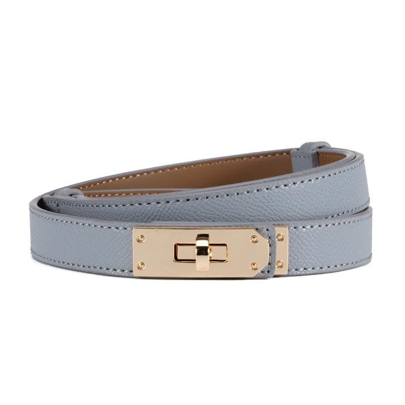 Ladies Belt, Double-Sided Leather High-Quality Waistband Thin Belt With Dress Decoration H Home Double Cowhide Belt Women average size (about 105-110CM)