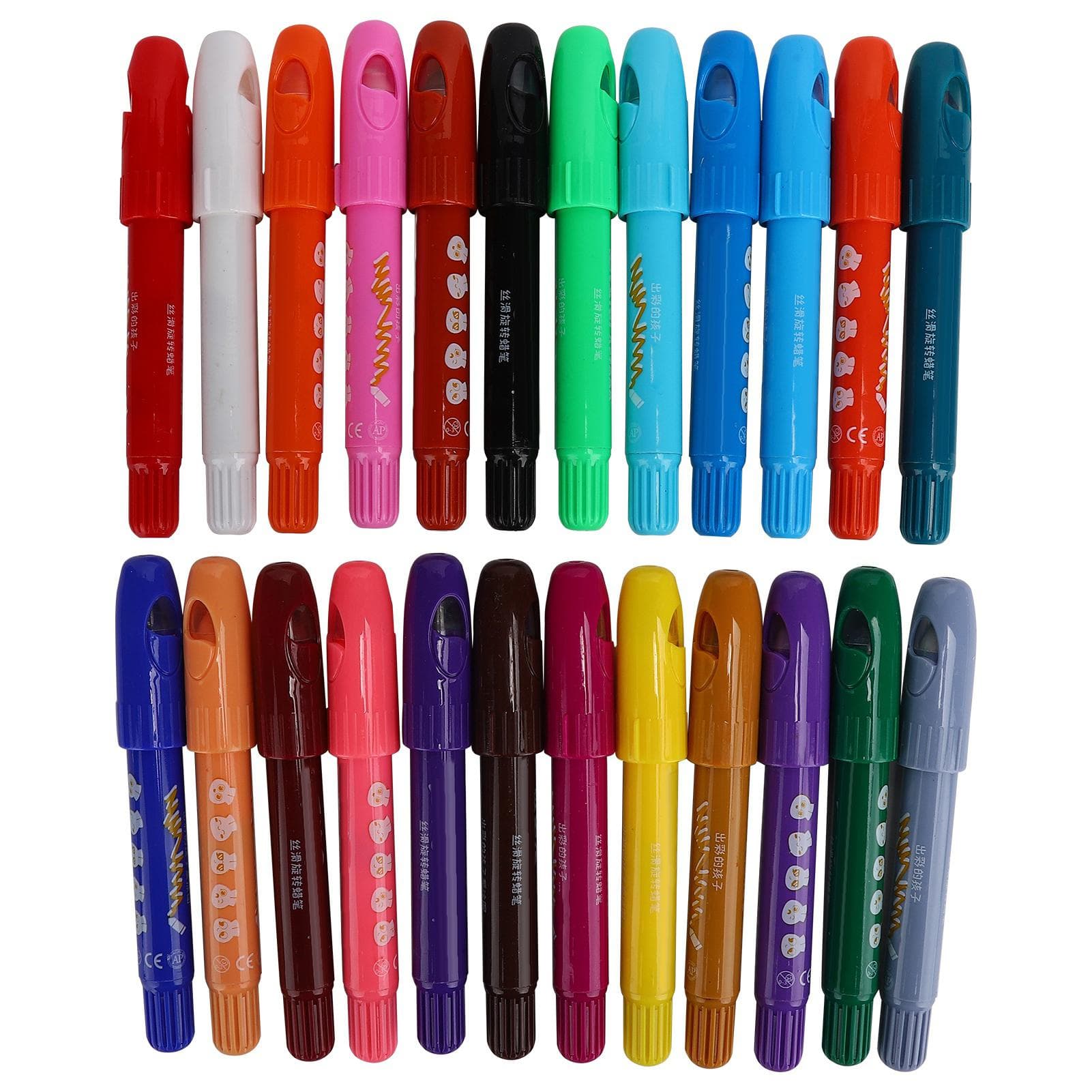 Rotating Crayons Wax Colorful Washable Children Graffiti Painting Drawing Tools24‑Color