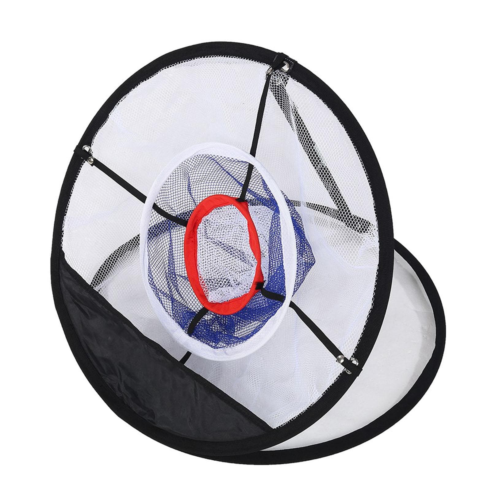 Black Nylon Mesh Folding Golf Chipping Net Balls Collector Bracket Bag Training Accessory