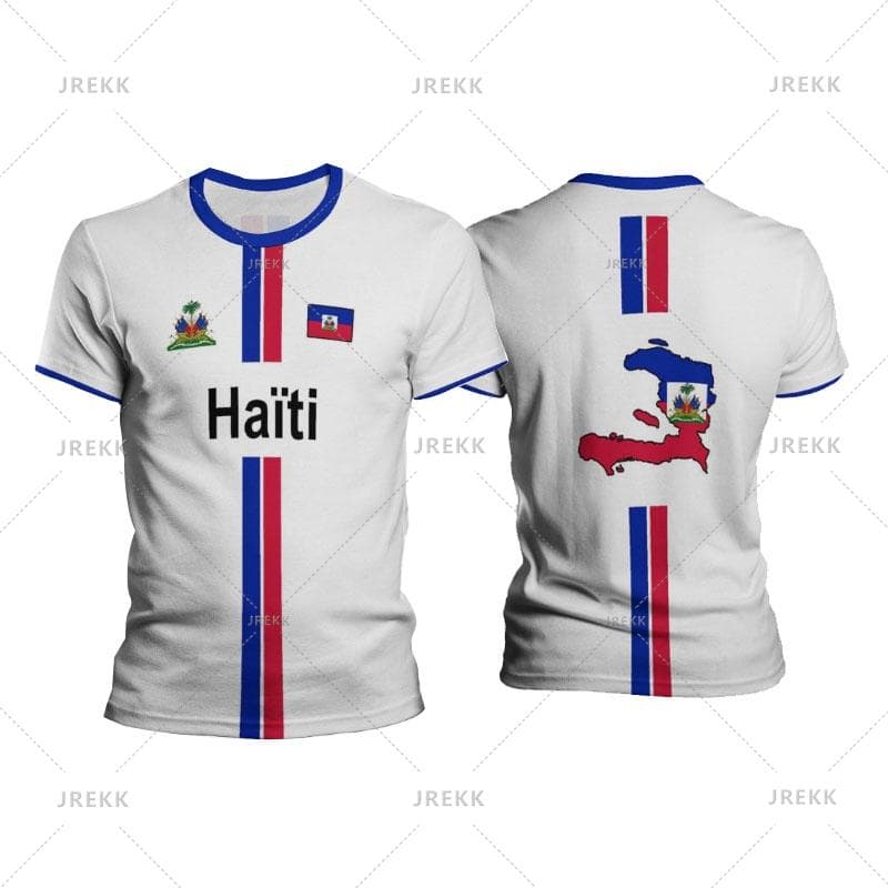 Haiti Football T Shirts Men's Sports T-shirt Haitian Flag Street Oversized Tops Unisex Casual Graphic Tees Tops Y2k Men's Gifts L