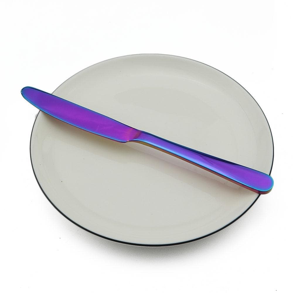 1-Piece Luxury Dinner Knife Rainbow Dinnerware Set Stainless Steel Flatware Knife Set Tableware Cutlery Steak Knives Set multicolour