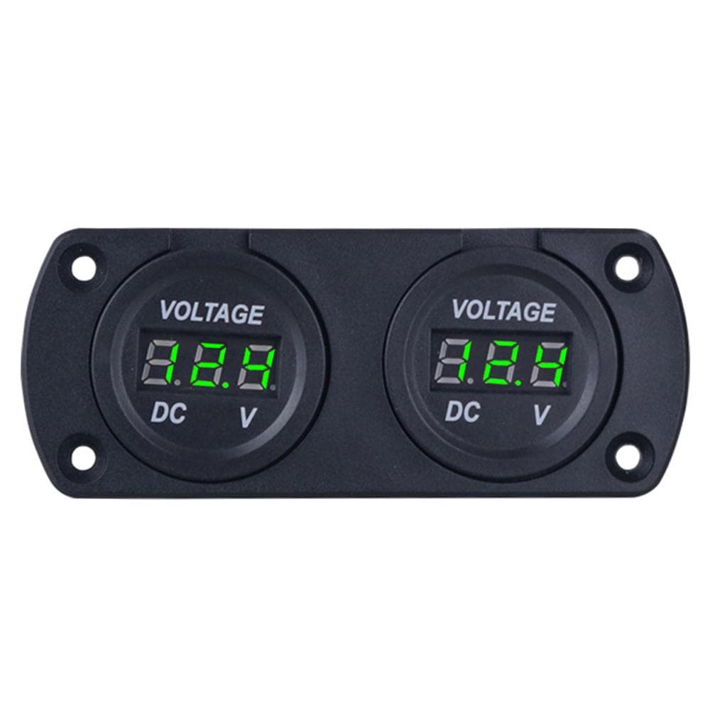Car Voltmeter LED Dual Digital Display Voltage Gauge 6-35V for 12/24V Car Truck SUV Marine Boat green