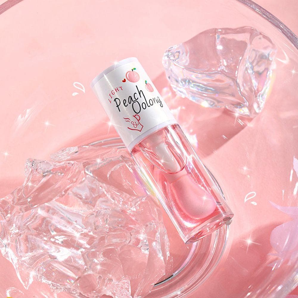 Kawaii Honey Peach Lip Oil Long Lasting Non-sticky Repair Moisturizing Hydrating Lip Tint Lip Plumper Lip Care Serum Peach Oolong